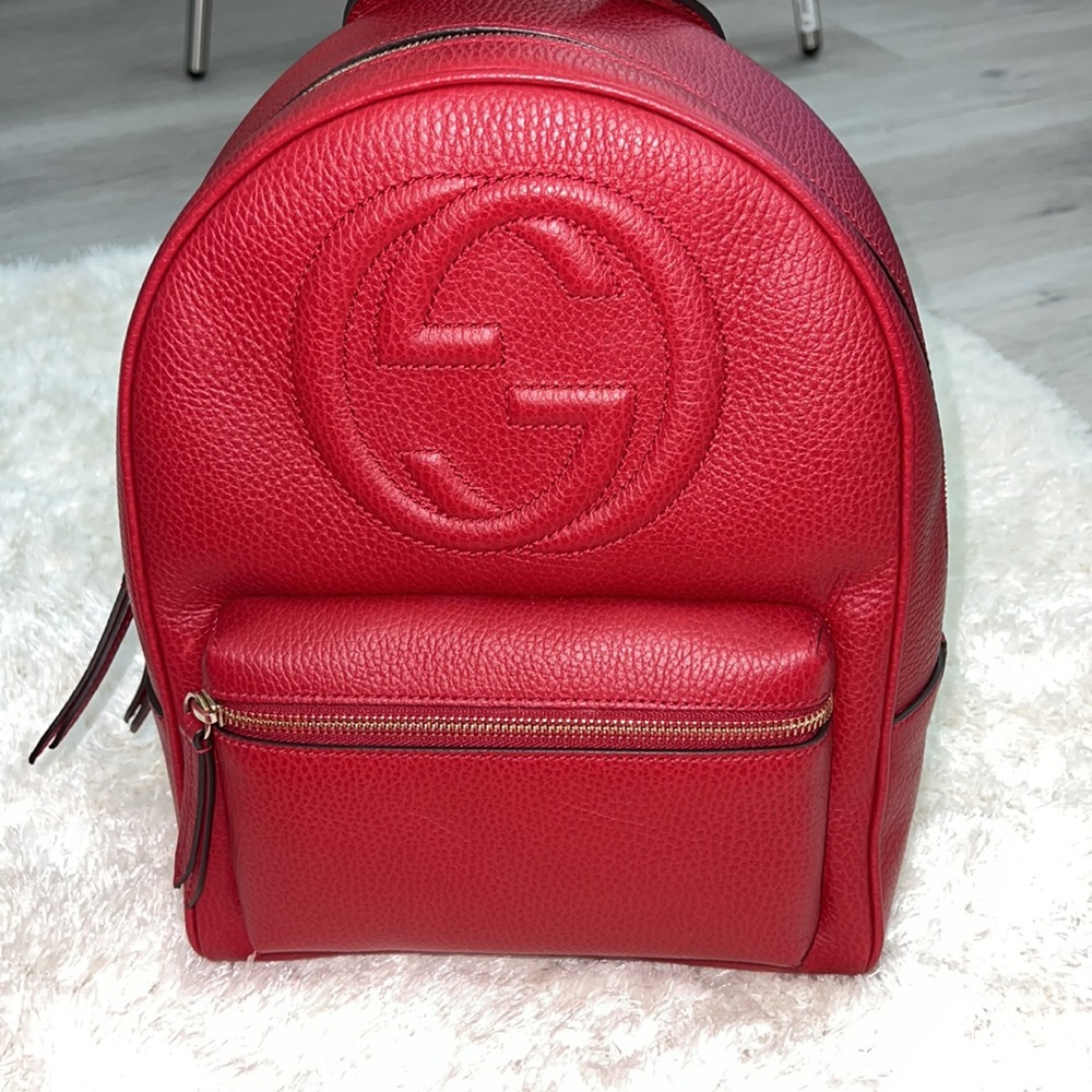 Gucci Red Leather Soho Backpack